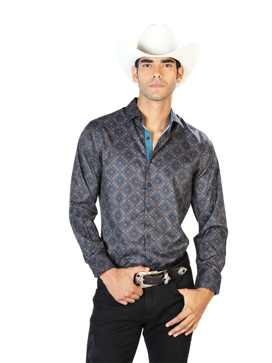 Black And Gold LCasual Long Sleeve Shirt 43556