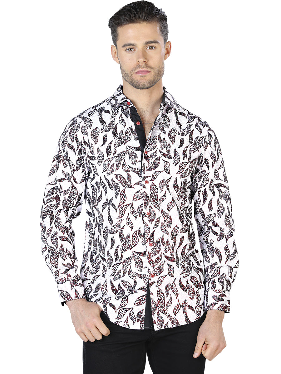 White And Black Casual Long Sleeve Shirt 44055
