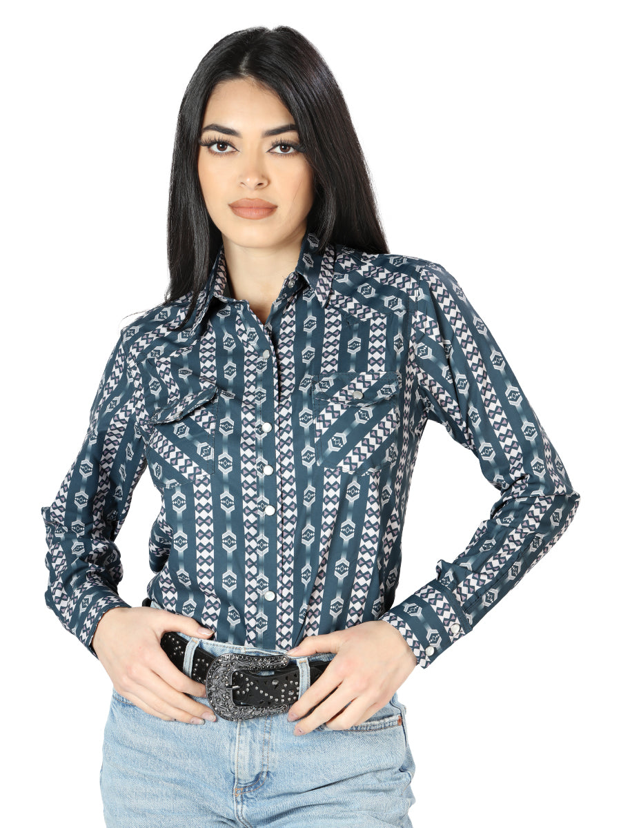 Camisa vaquera negra de manga larga para mujer 44202