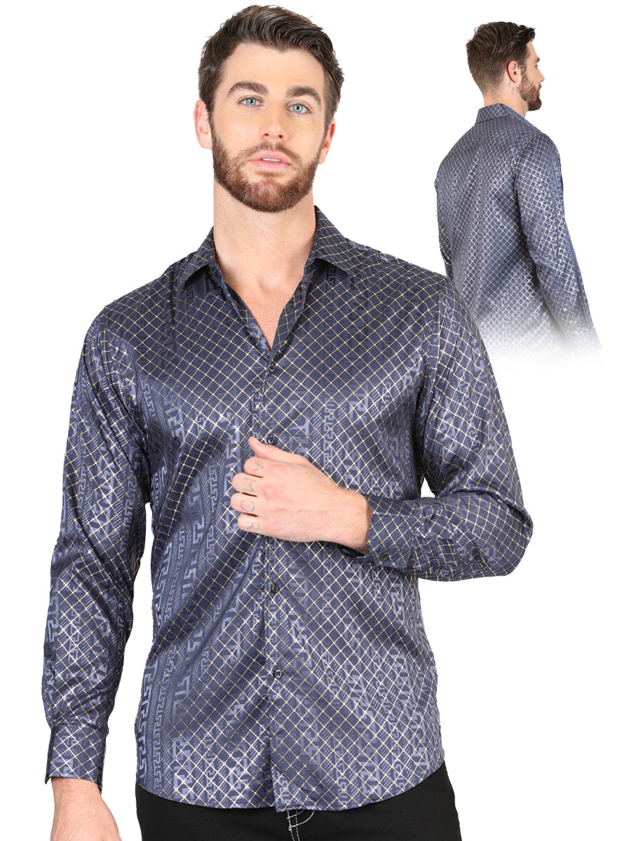 El General Navy Blue Casual Long-Sleeve Shirt 44551