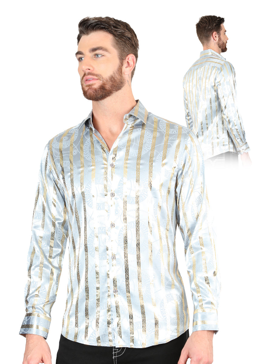 El General Grey/Gold Casual Long-Sleeve Shirt 44578