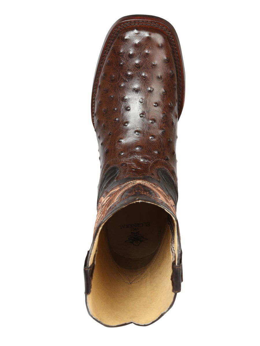 El General Rodeo Boot- Imit Avestruz - Brown 44665