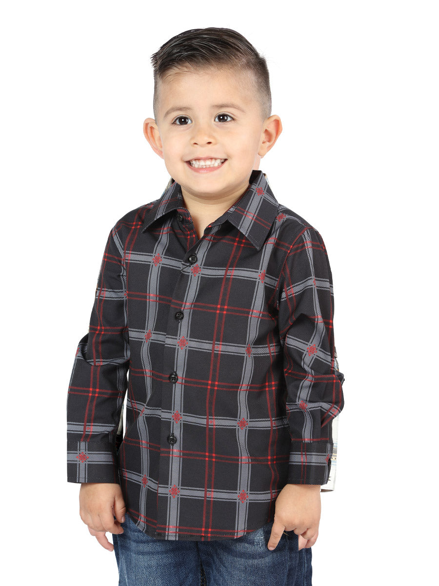 El General Black/Gray Casual Long-Sleeve Shirt 44743