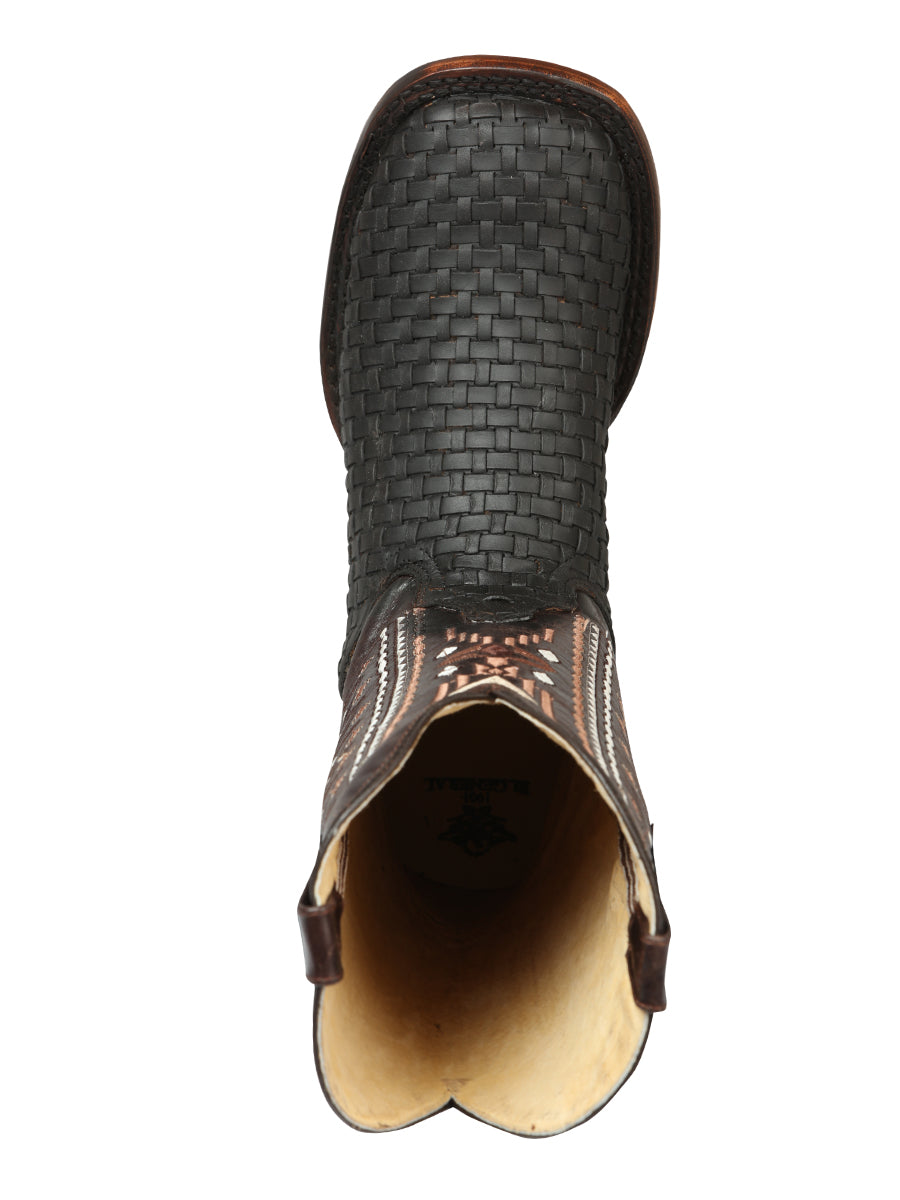 Botas de rodeo de cuero para hombre El General Petatillo - Marrón loco 44861