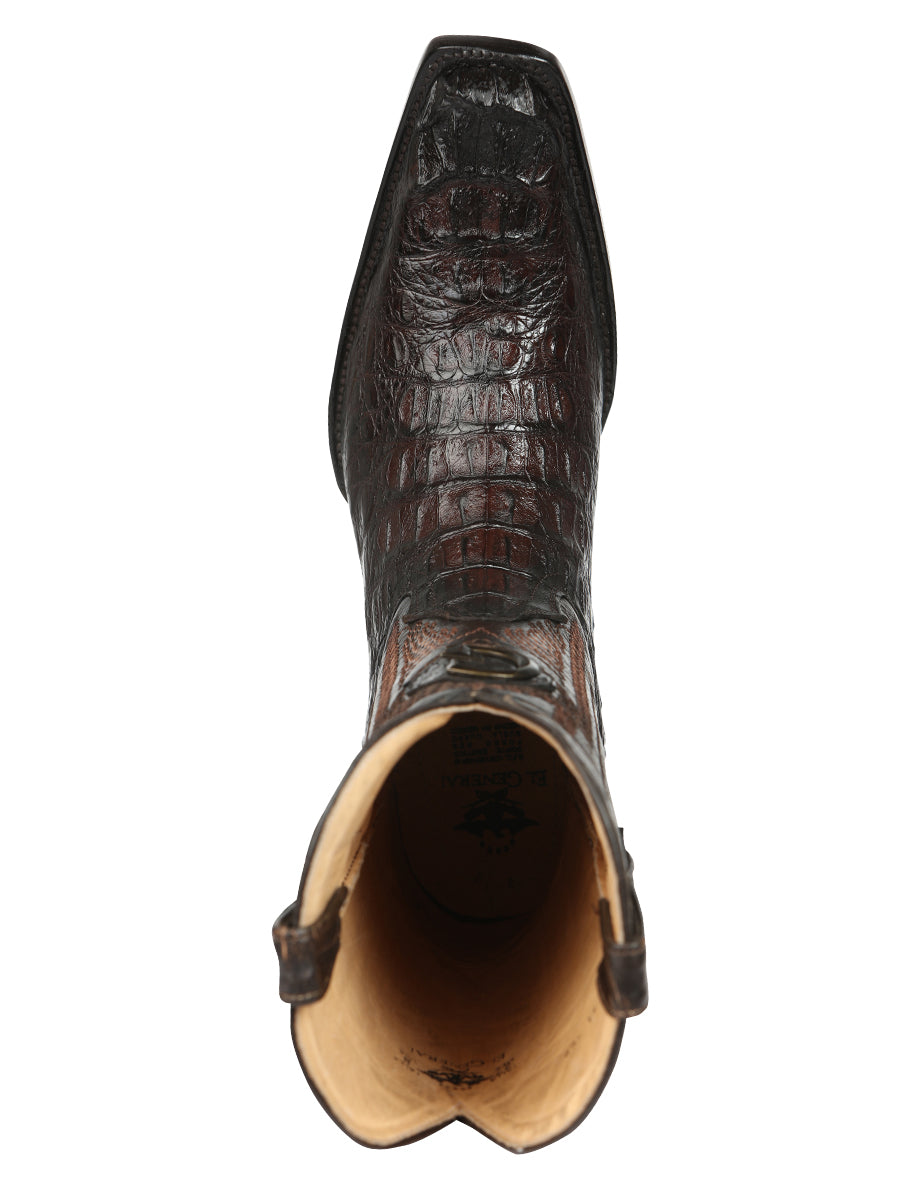 El General Men's Exotic Caiman Nuca Cowboy Boots - Brown 45082