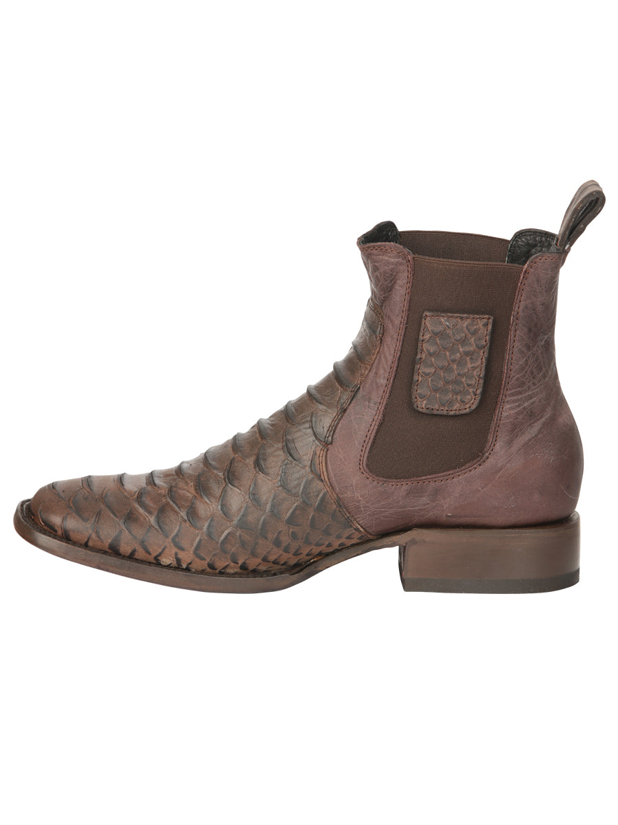 Botines marrones de imitación de pitón para hombre El General 45092