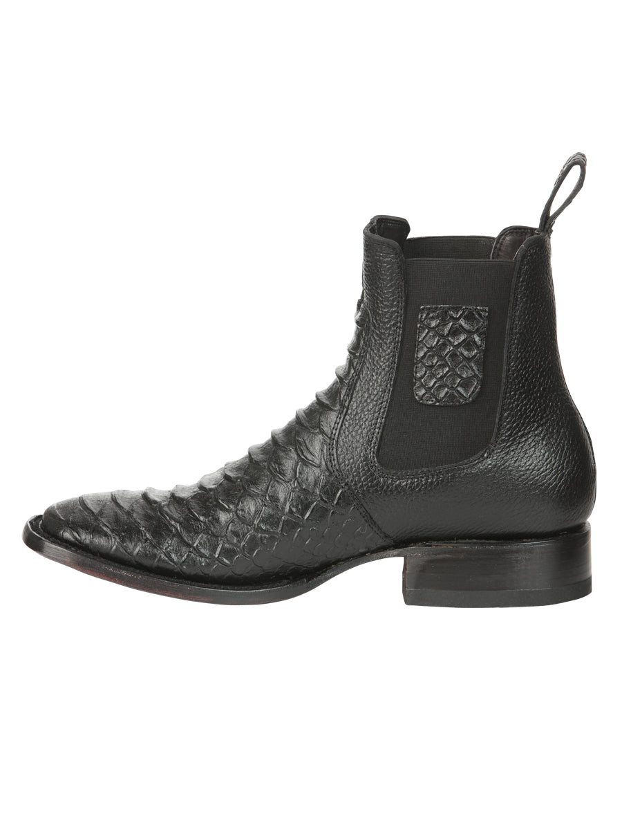 Botines negros de imitación de pitón para hombre El General 45093
