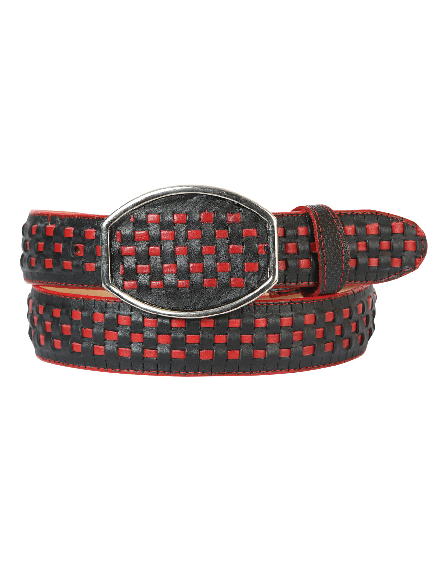 Cinturón vaquero El General de piel de petatillo - Negro/Rojo
45371