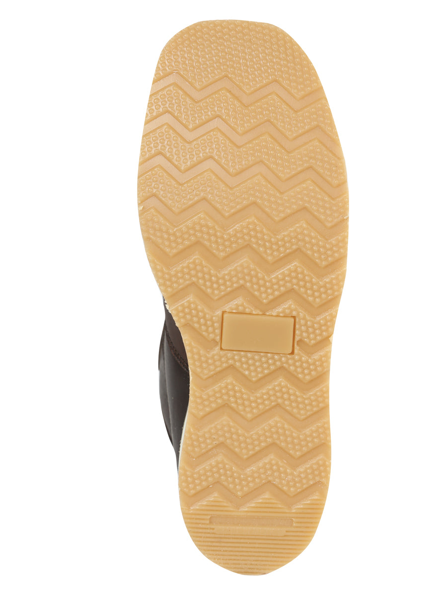 Zapato Sefeni con doble cremallera para hombre, piel Crazy Leather -Choco 45395