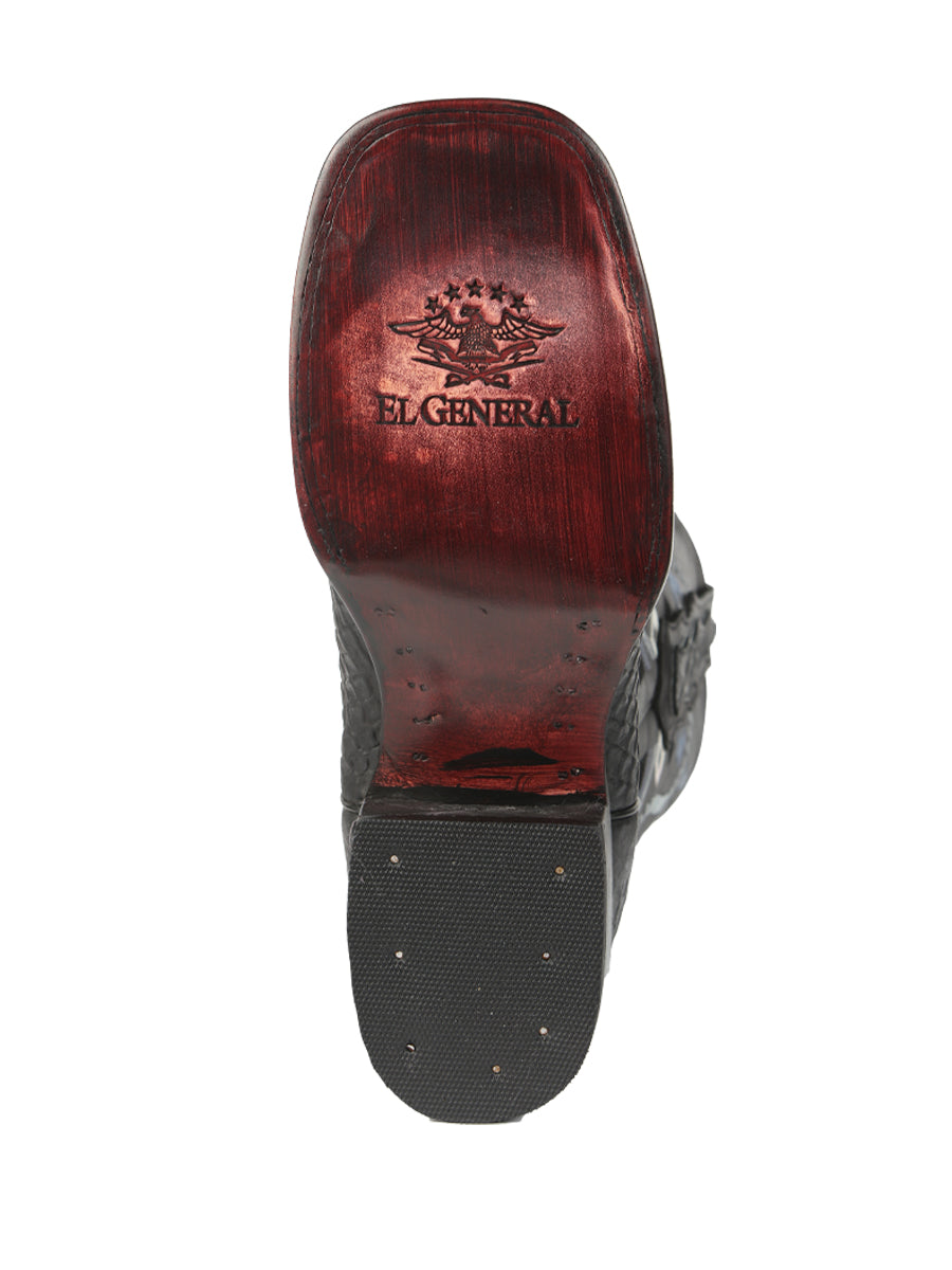 El General Men’s Black Python Imitation Rodeo Boots 45398