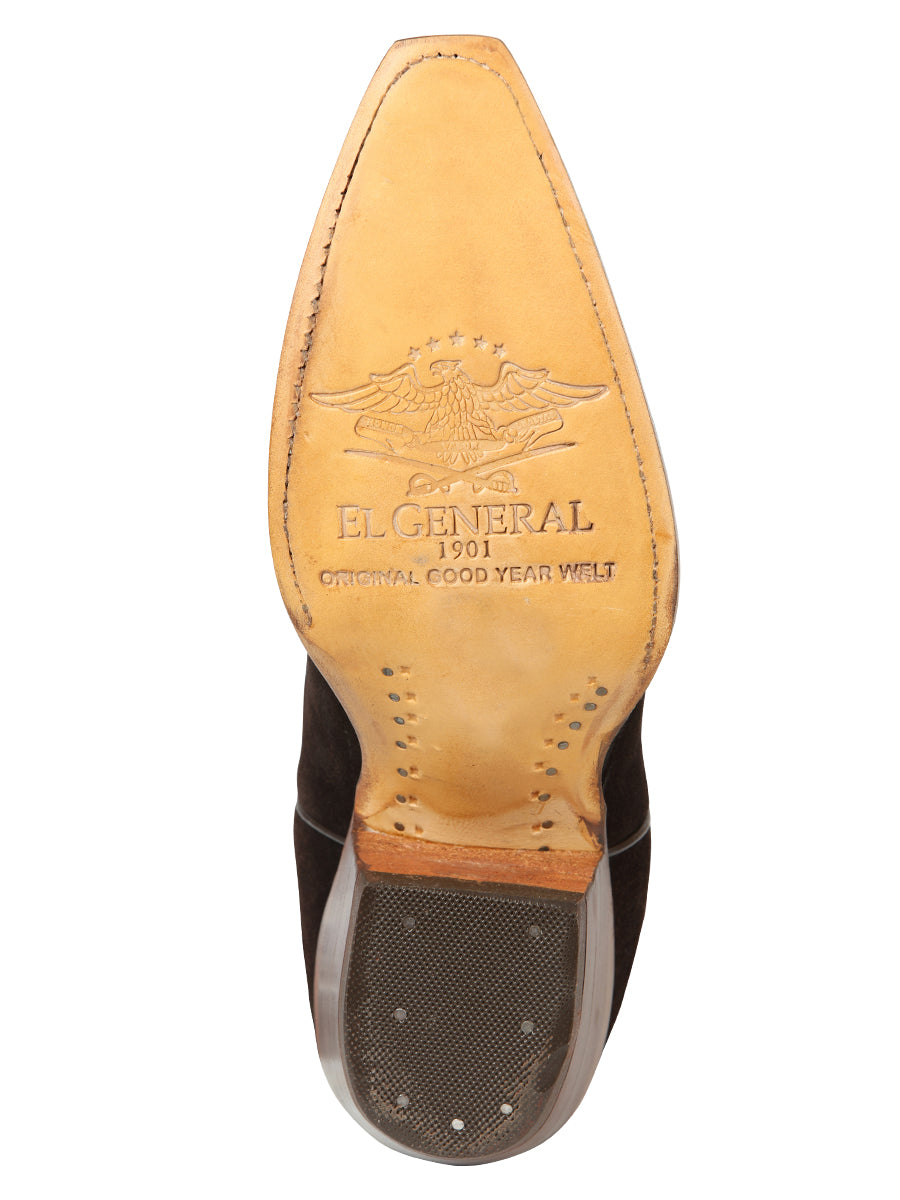 El General Women’s Embroidered Western Boots - Dark Brown 45789