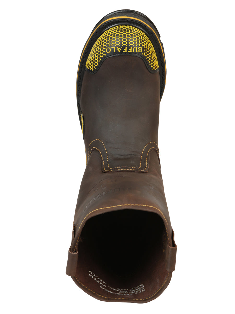 Botas de trabajo Buffalo & Bull para hombre - Marrón/Amarillo 123031