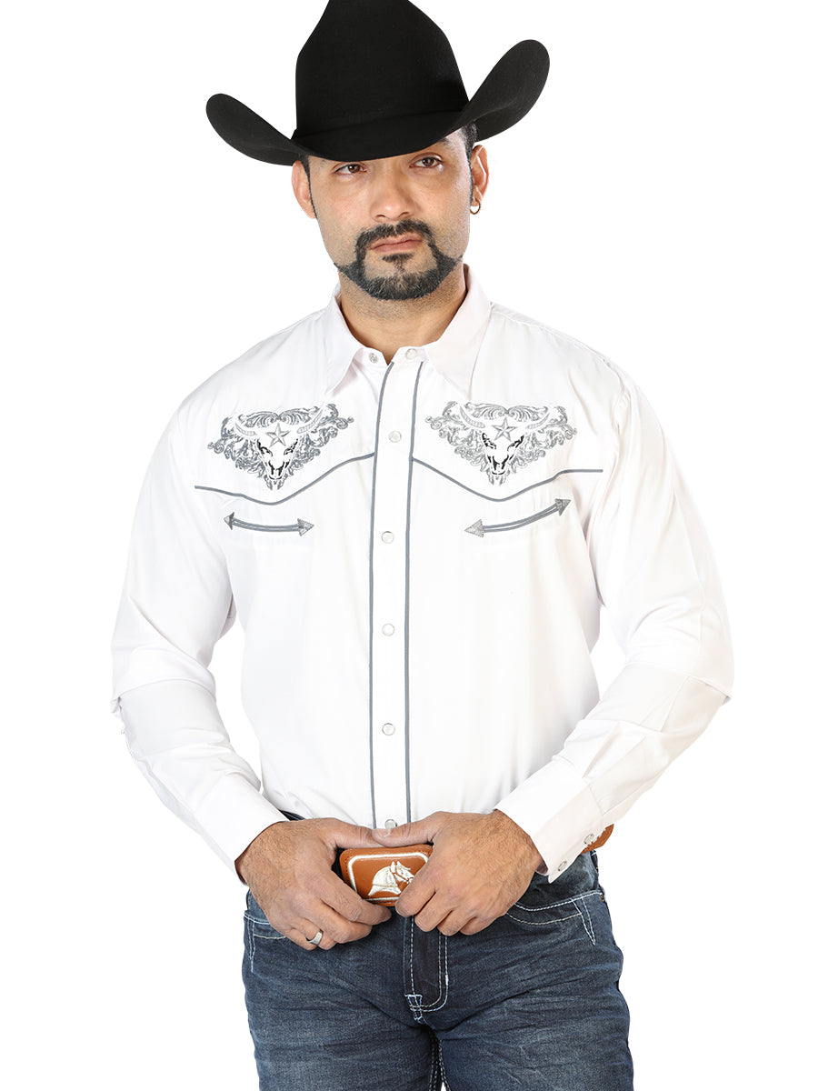 El Señor de los Cielos Embroidery Shirt White/Gray 126677