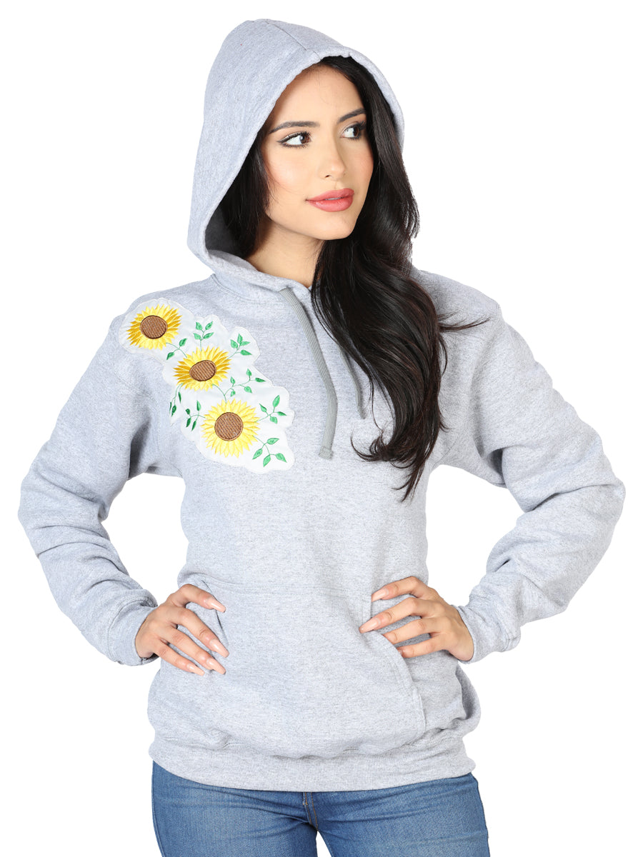 Sudadera Bordada Artesanal 100% Algodón Gris 602825