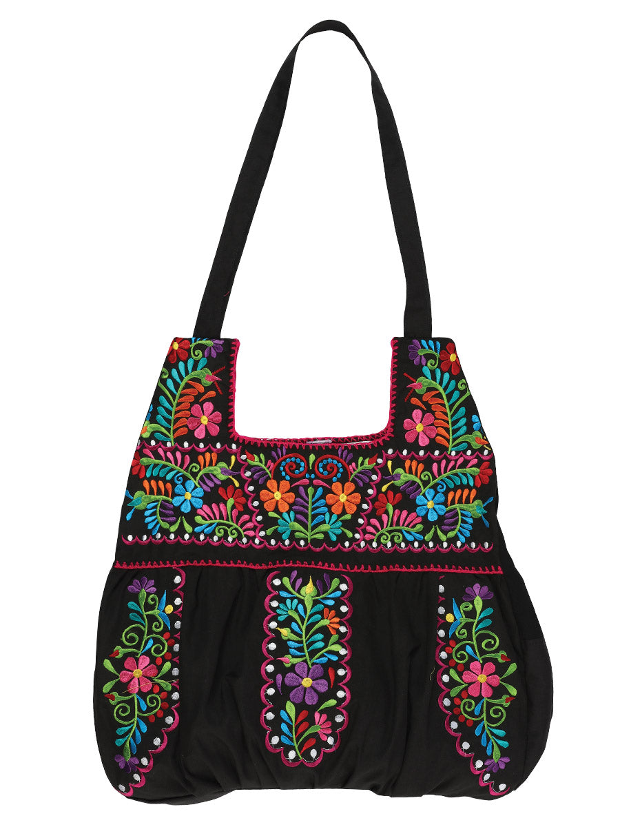 Bolso Bordado Artesanal 50% Algodón, 50% Poliéster Negro 603194