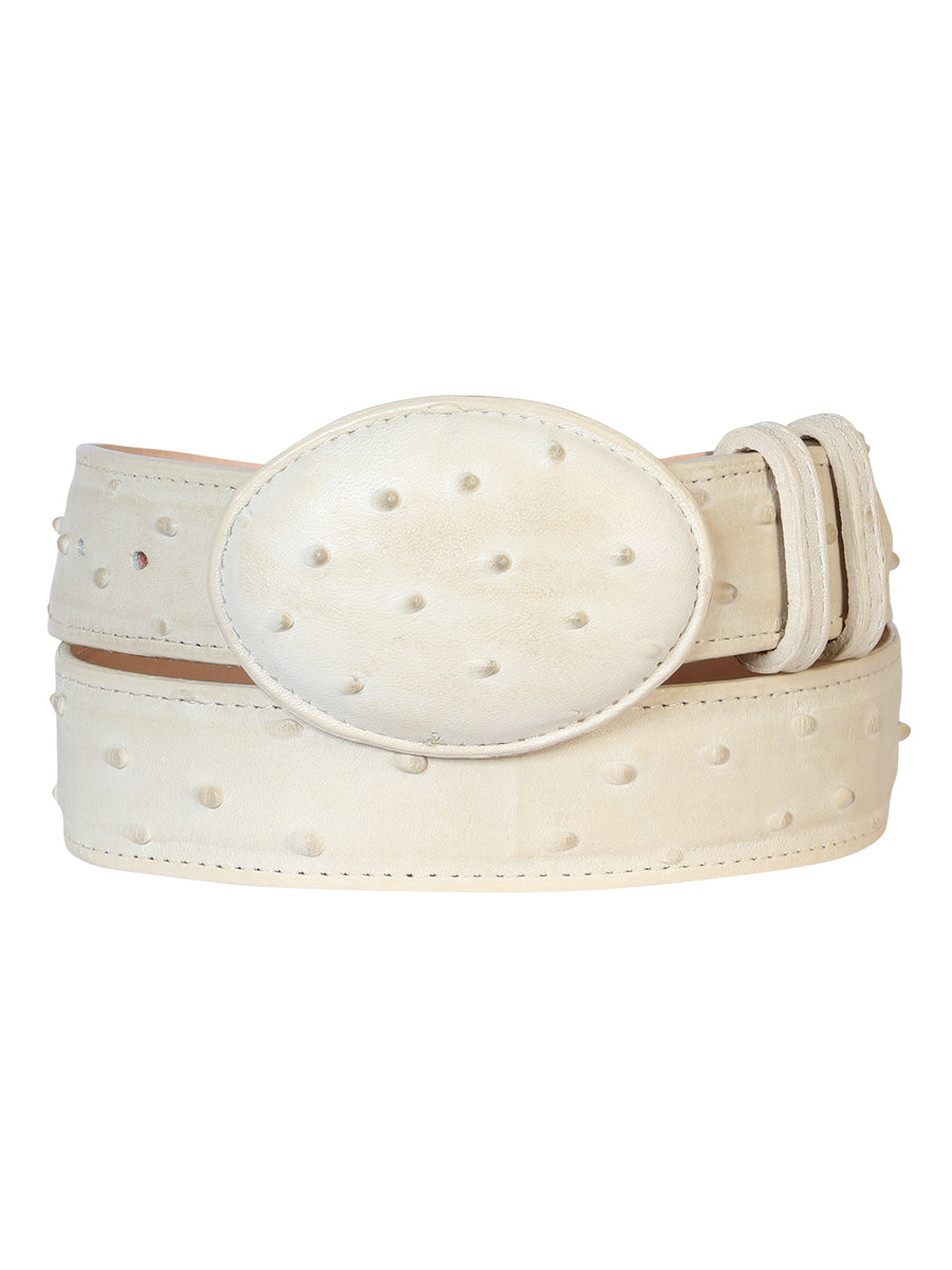 Cinturón vaquero para hombre - Imitación de avestruz - Hueso 700