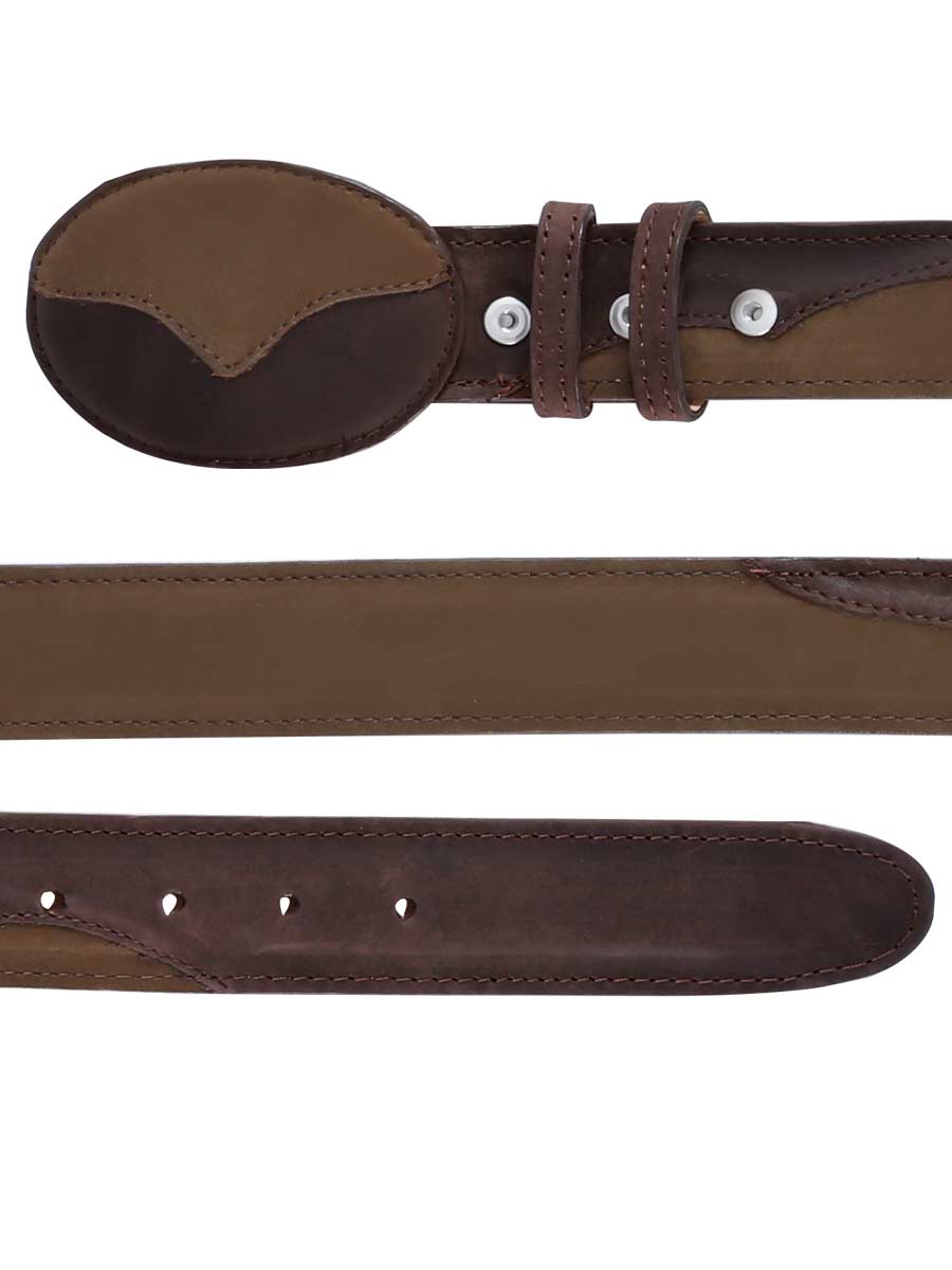 Cinturón Vaquero - El General - Piel Nobuck Choco 41108