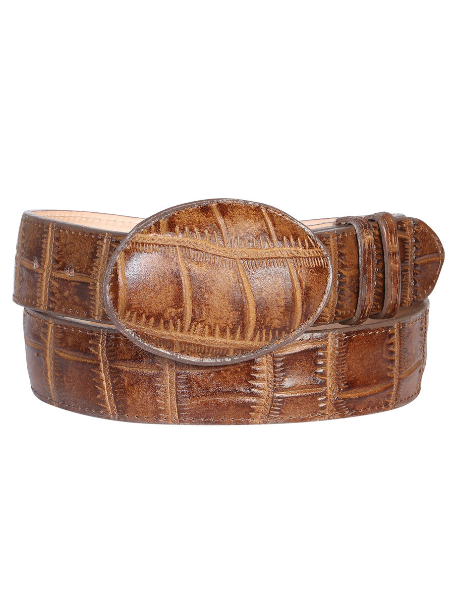 Cinturón vaquero para hombre El General - Piel con estampado de cocodrilo 41894