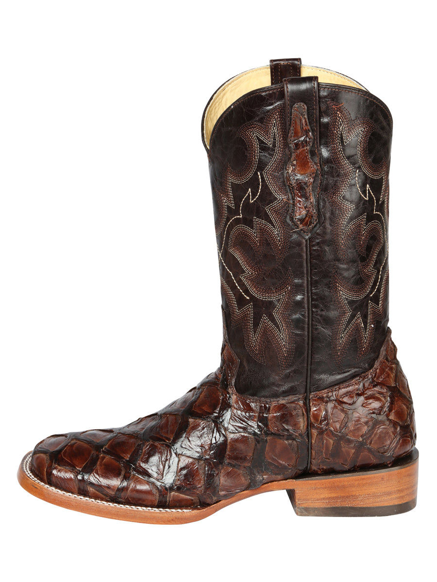 El General Men's Exotic Monster Fish Rodeo Boots - Brown 44116