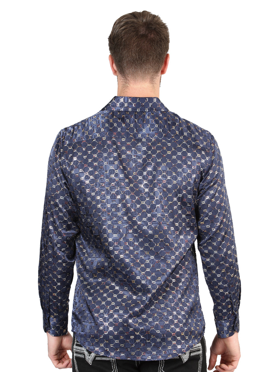 El General Navy/Gold Casual Long-Sleeve Shirt 44548