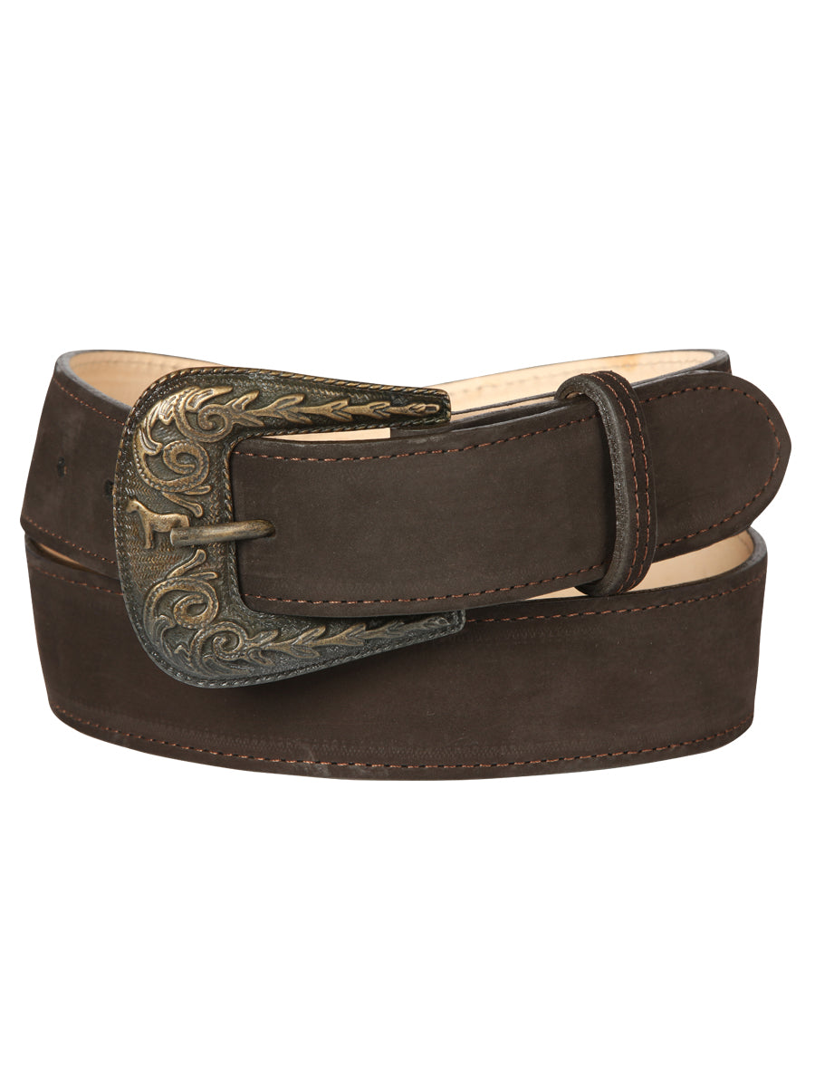 Women Denim Belt - El General - Nobuck Brown 44646