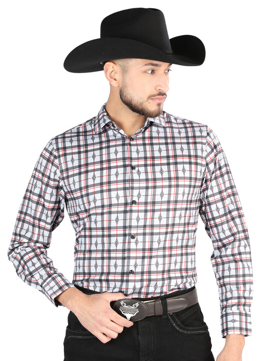 El General - Camisa informal de manga larga - Negro/Blanco 44703