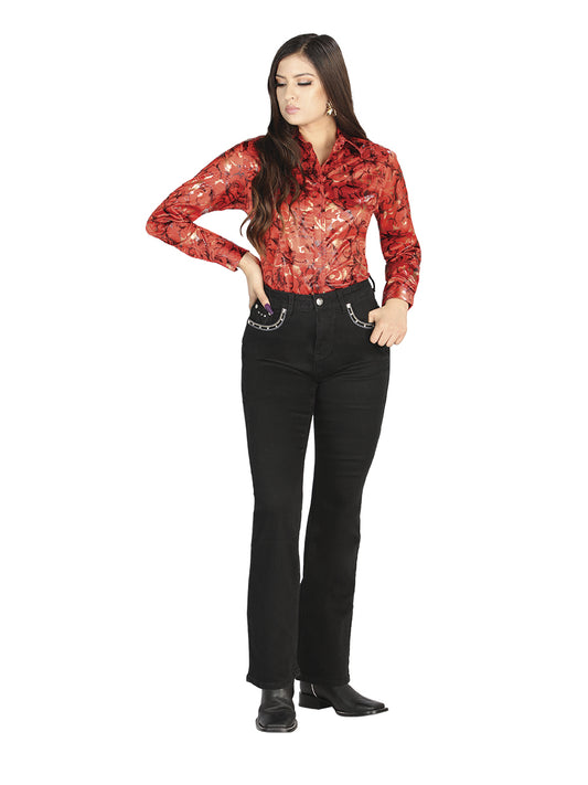 Vaqueros Centenario negros para mujer 44819