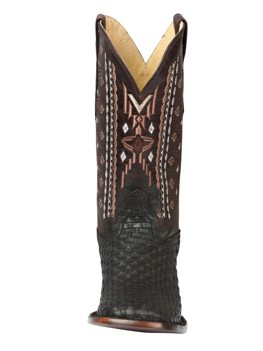 Botas de rodeo de cuero para hombre El General Petatillo - Marrón loco 44861