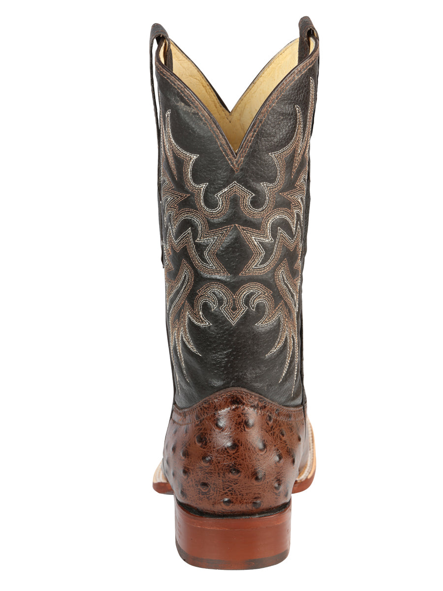 El Señor de los Cielos Men’s Rodeo Boot - Imitation Ostrich Leather -  Brown 44934
