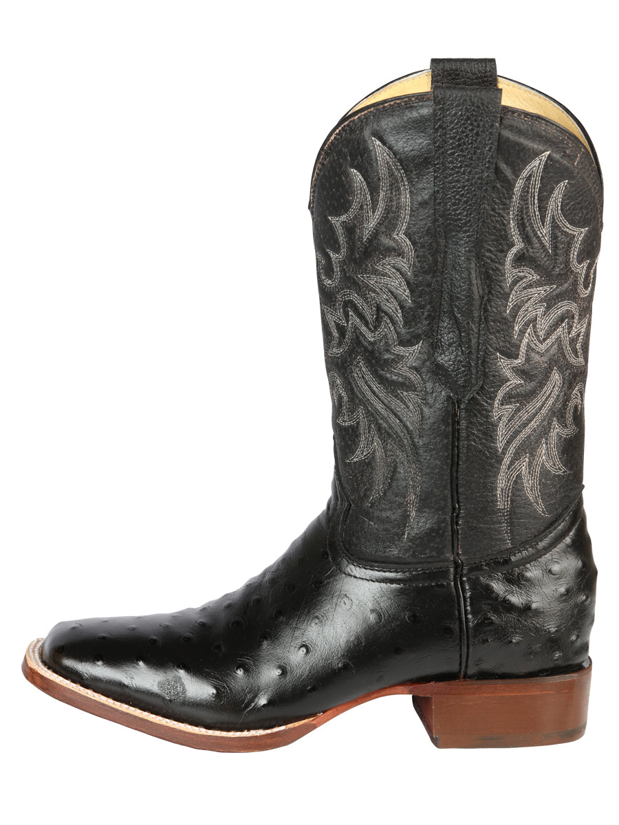 El General Rodeo - Botas de piel de avestruz estampada - Negro 44935