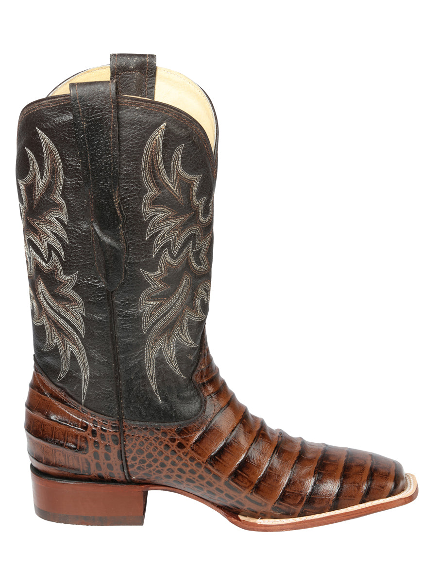 El Señor de los Cielos Men’s Rodeo Boot - Imitation Caiman Belly  Leather - Brown

 44937
