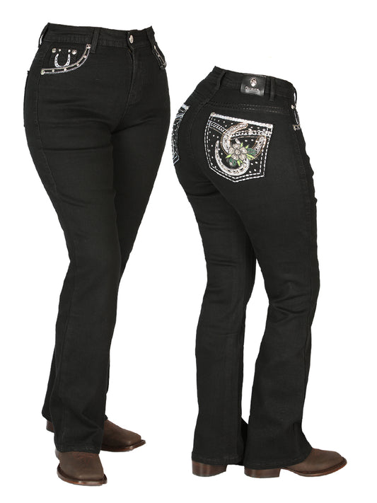 Vaqueros Centenario negros para mujer 44956