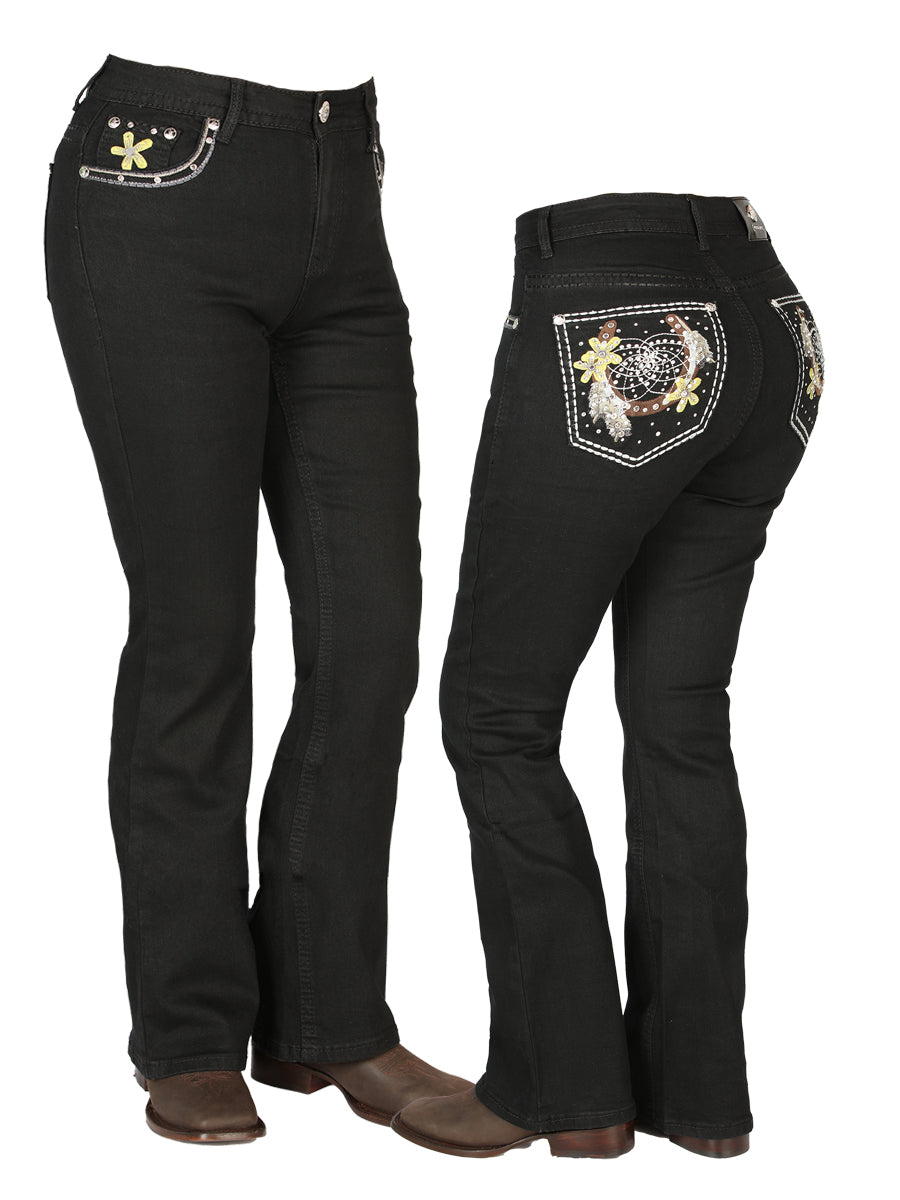 Vaqueros Centenario negros para mujer 44958