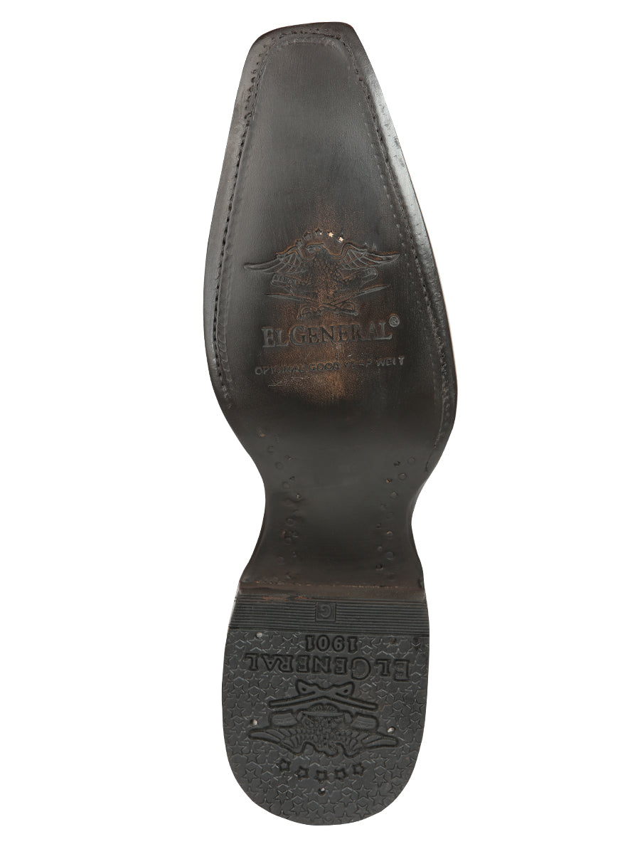 Botas vaqueras exóticas de El General para hombre, con panza de caimán - Coñac 45080