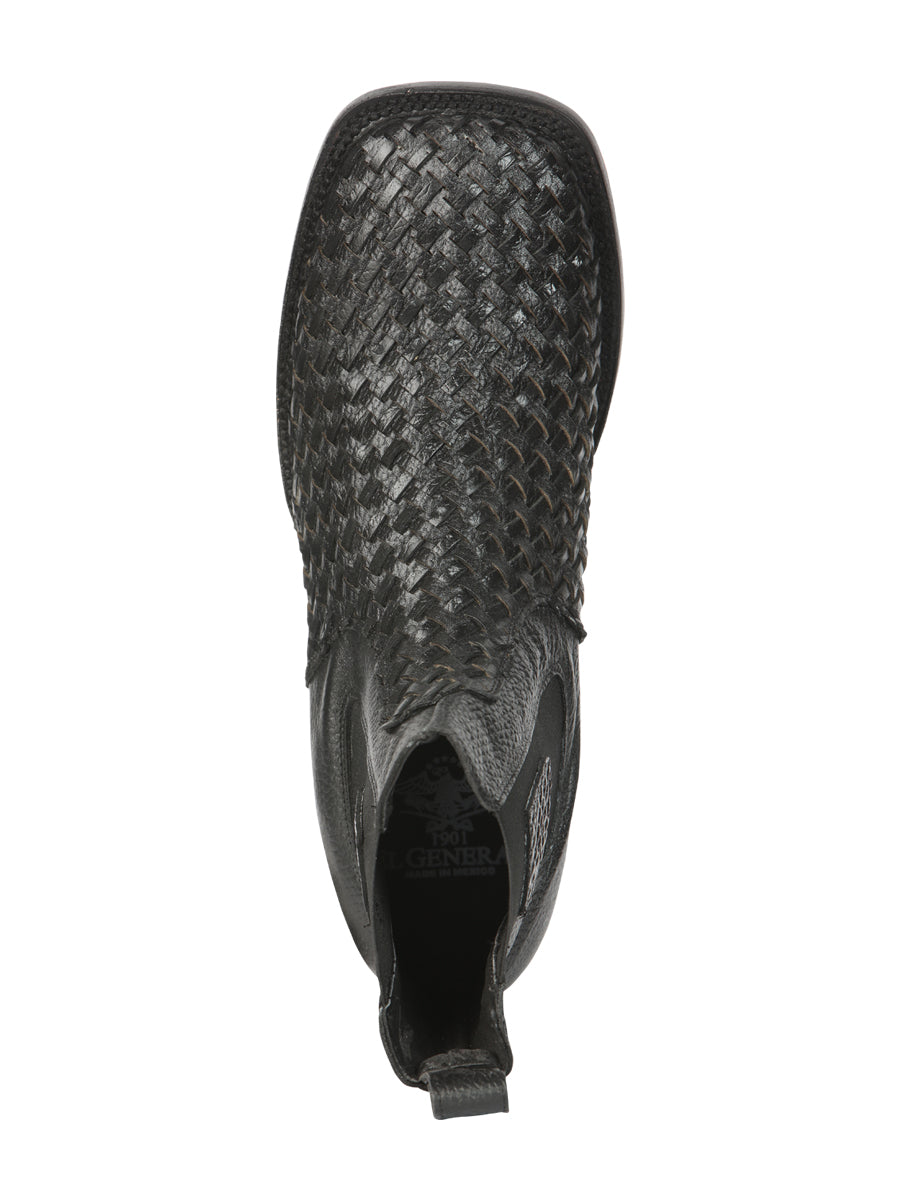 Botines tejidos Petatillo negros Rodeo para hombre de El General 45181