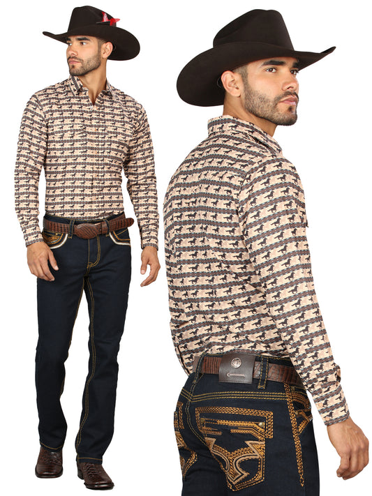 Pantalón vaquero Centenario para hombre, color azul claro, con detalles bordados en dorado 45313