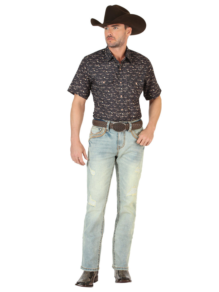 Vaqueros Centenario Bootcut para hombre - Azul claro 45535