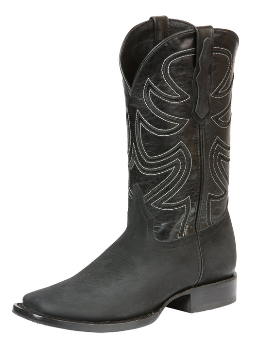 Bota de rodeo para hombre El General de piel nobuck

 - Negro 45567