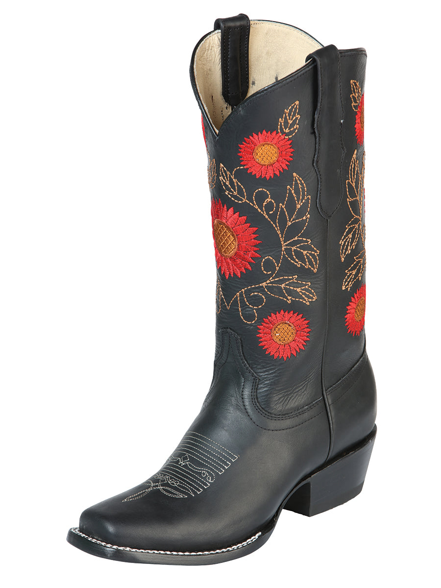 El General Women’s Western Boots Crazy Leather

 - Black  51163