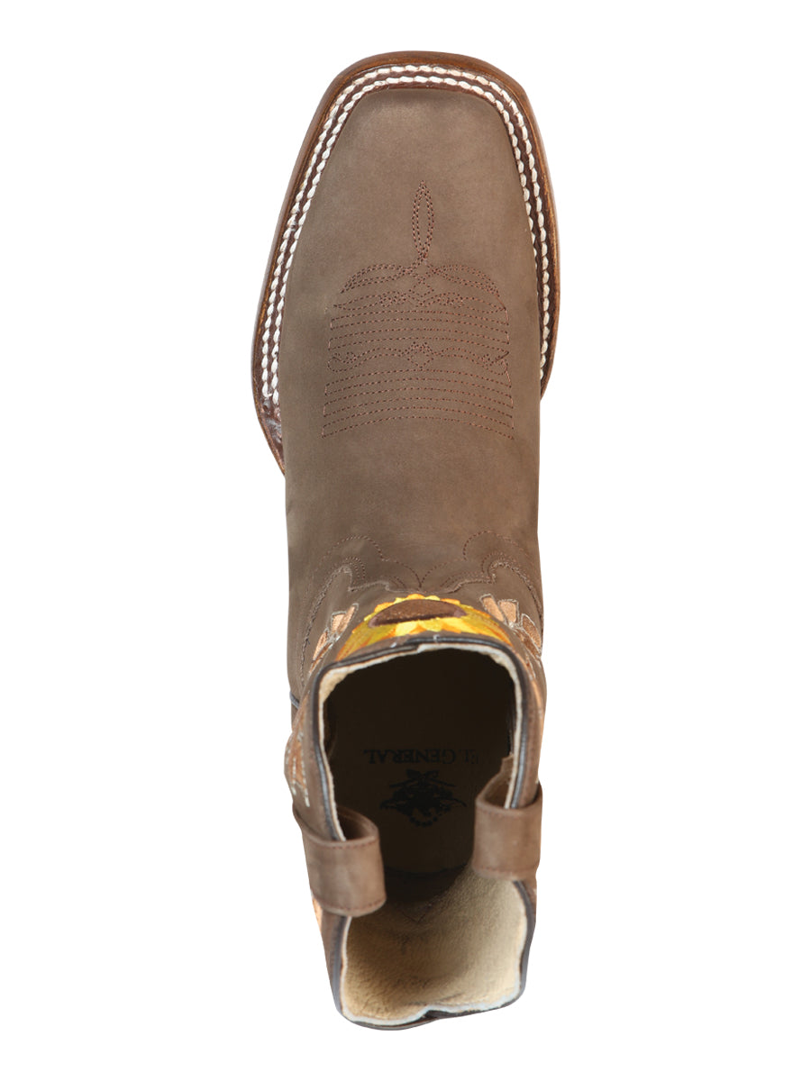Bota de rodeo El General para mujer - Nobuck Camel 51164