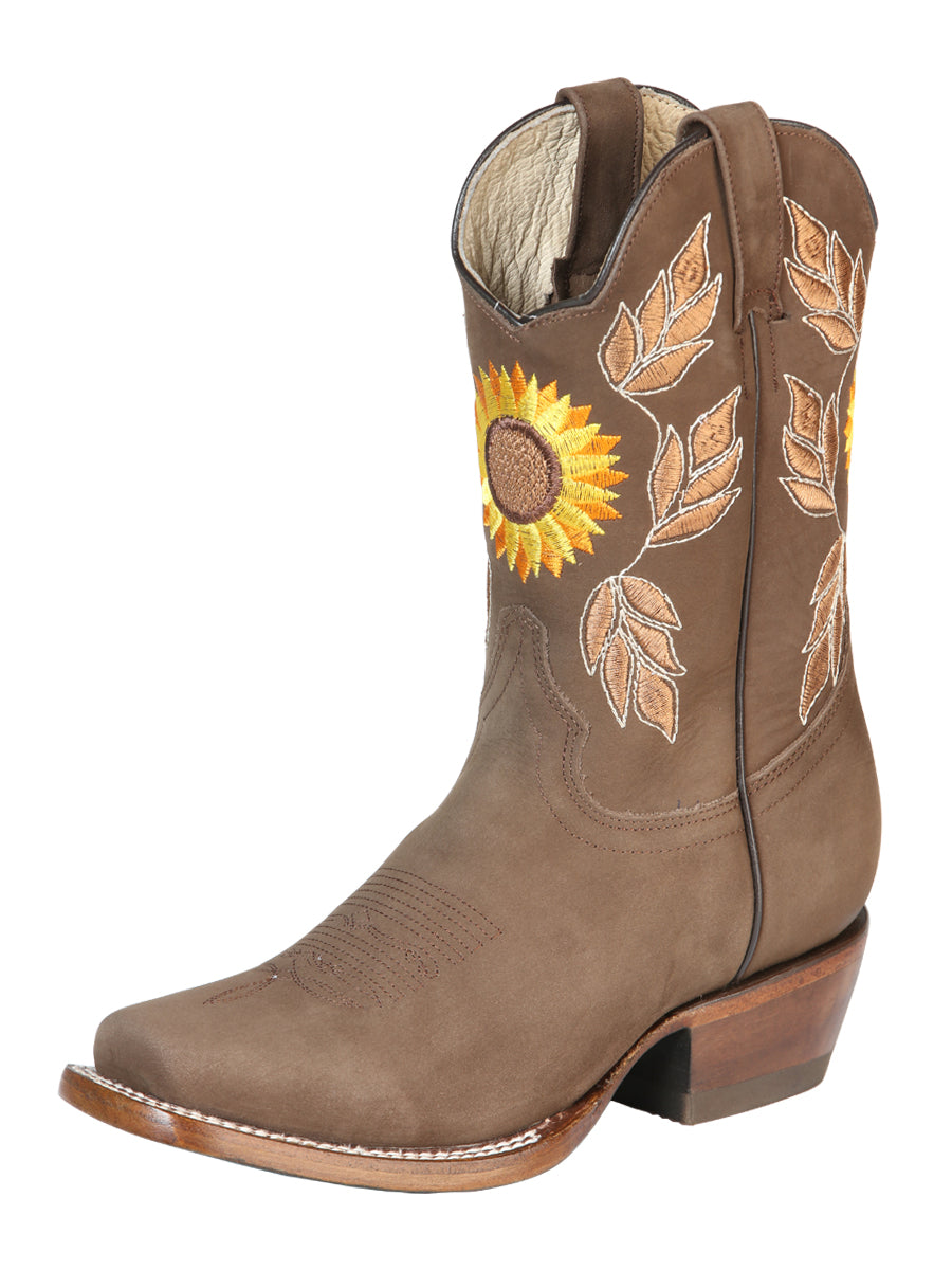 Bota de rodeo El General para mujer - Nobuck Camel 51164