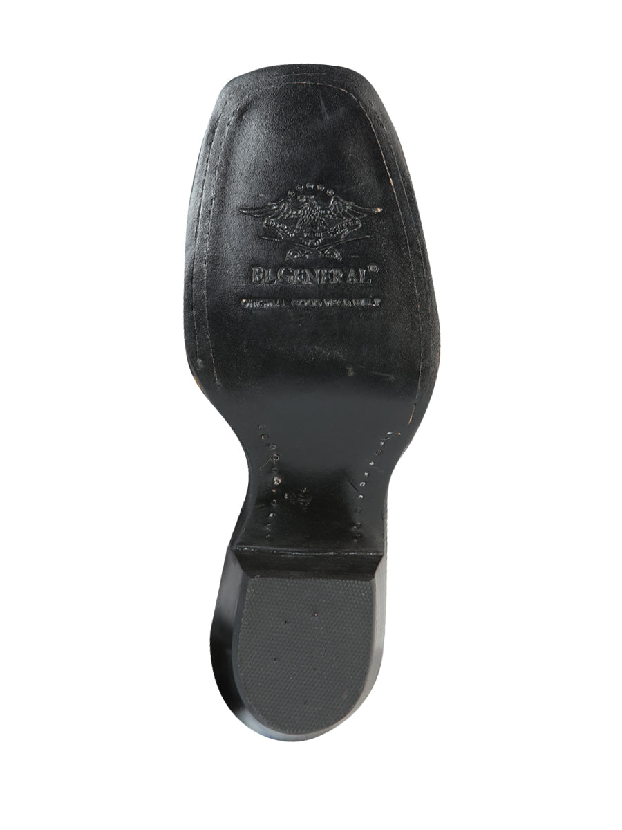 Bota de rodeo El General para mujer - Nobuck negro 51220