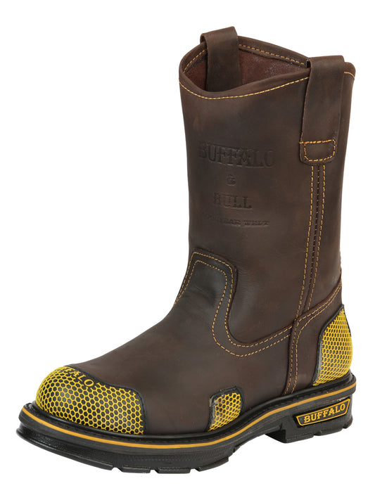 Botas de trabajo Buffalo &amp; Bull para hombre - Marrón/Amarillo 123031