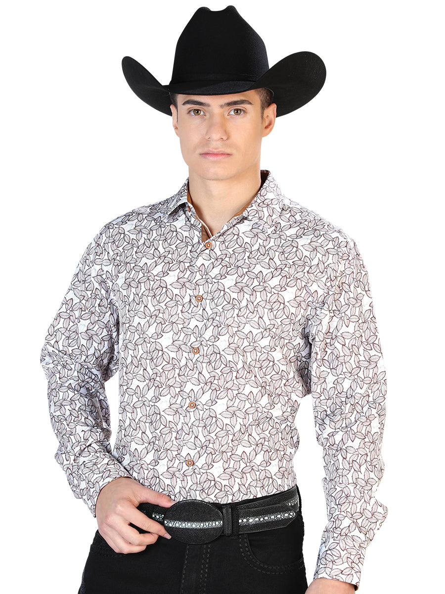 Camisa informal blanca de manga larga 126272