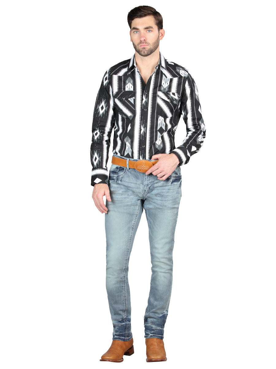 Pantalón elástico ajustado azul claro El Norteño 126632