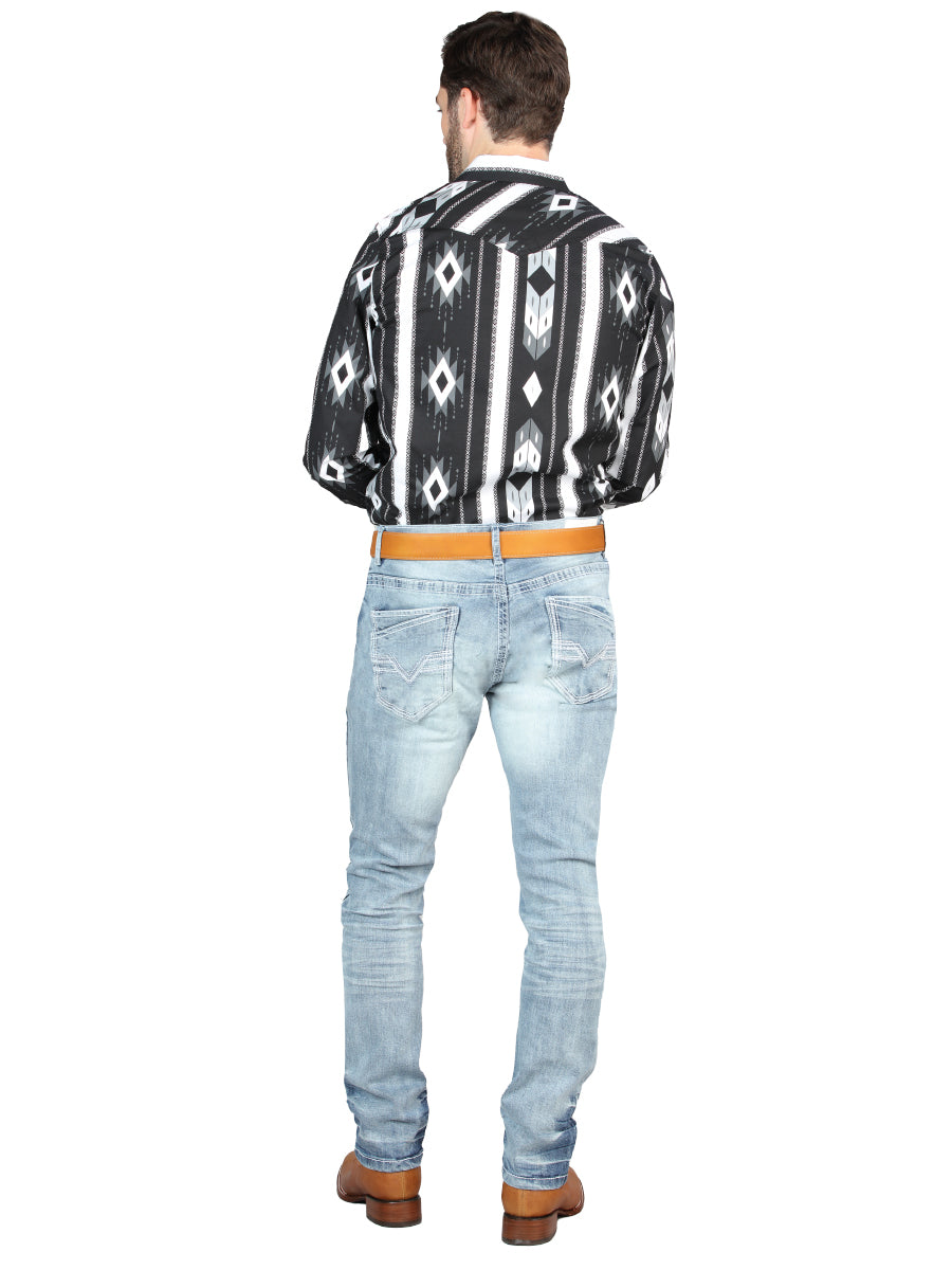 Pantalón elástico ajustado azul claro El Norteño 126632