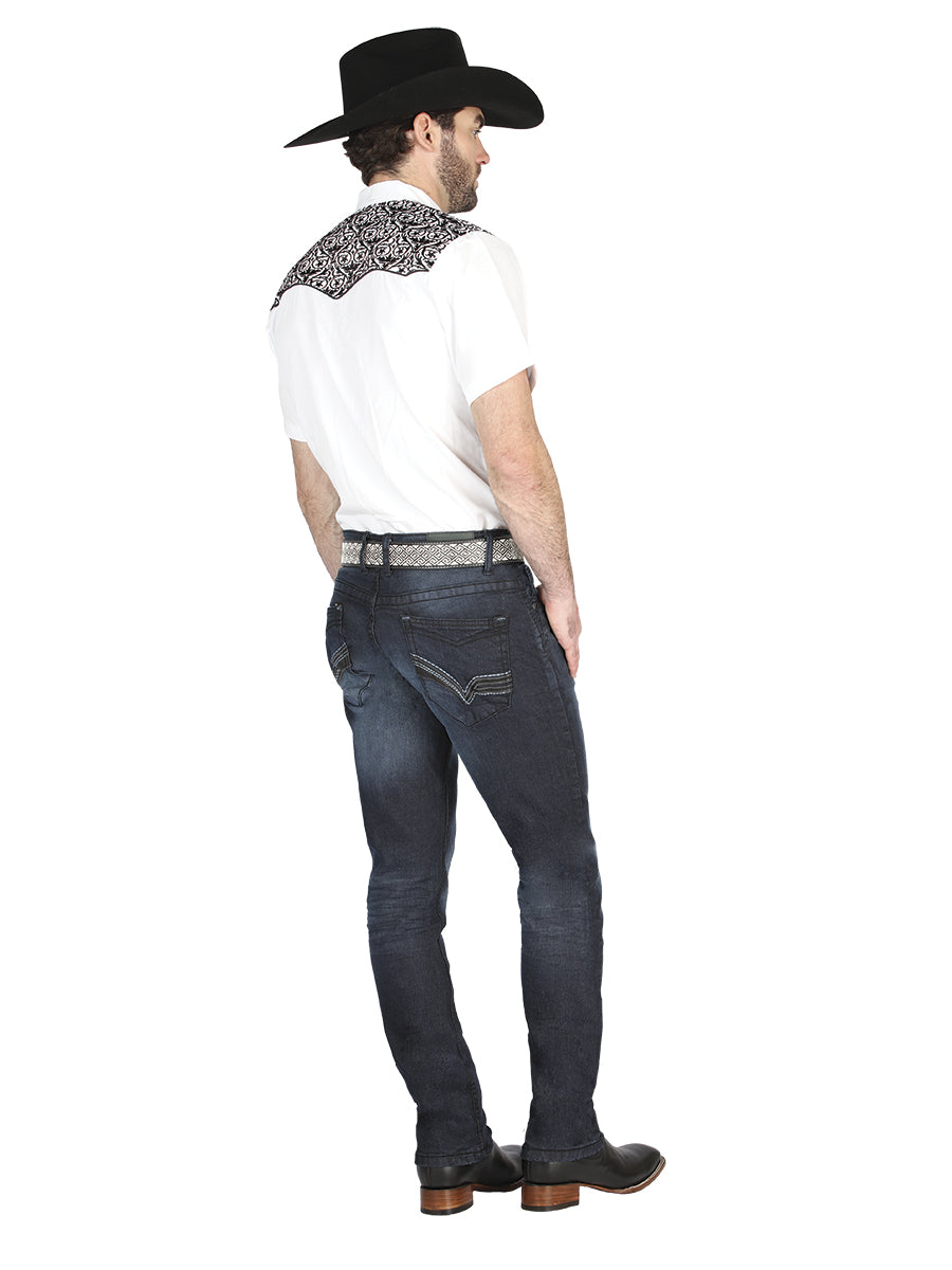 Pantalones vaqueros ajustados elásticos El Norteño en azul oscuro 126634