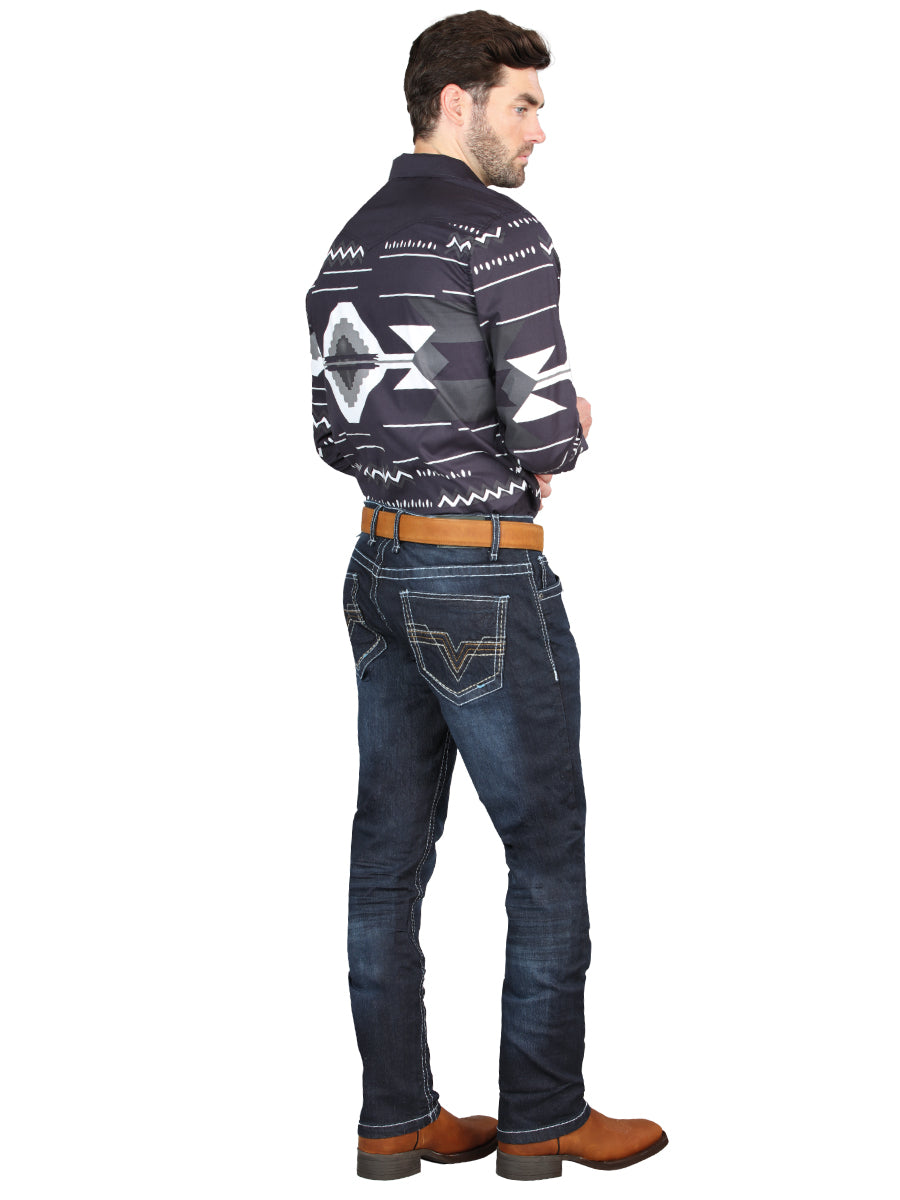 Pantalones vaqueros ajustados elásticos El Norteño en azul oscuro 126635