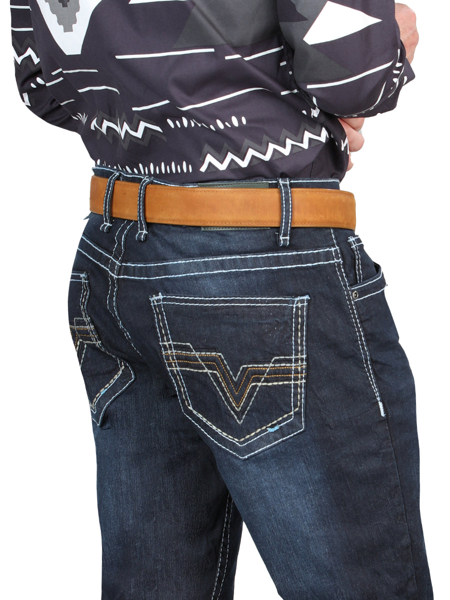 Pantalones vaqueros ajustados elásticos El Norteño en azul oscuro 126635