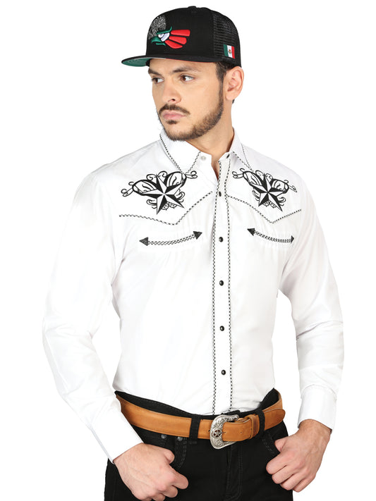 Camisa vaquera bordada El General blanca/negra 126683